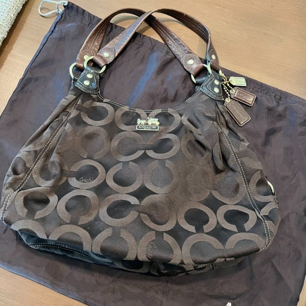 Coach Brown Canvas Purse